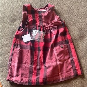 Burberry Red and Black Checkered Dress